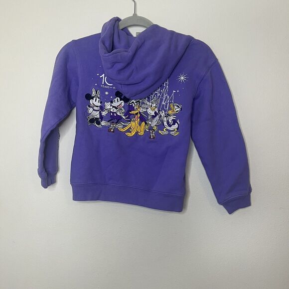 Mickey & Friends Disney 100 Celebration Kids 7/8 Purple Hooded Sweatshirt - Picture 7 of 8